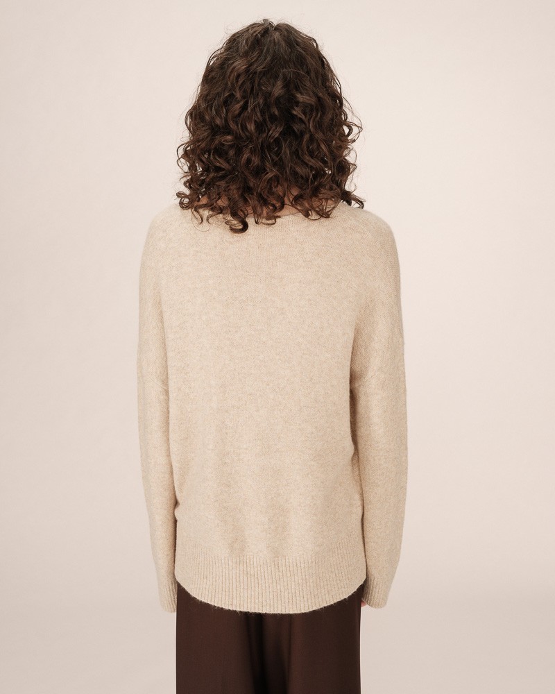 Jersey beige de punto manga larga de Grace and Mila