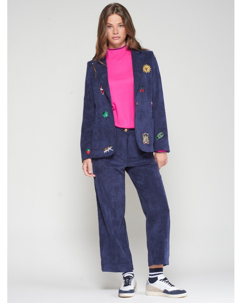 Pantalòn pana azul marino de Vilagallo