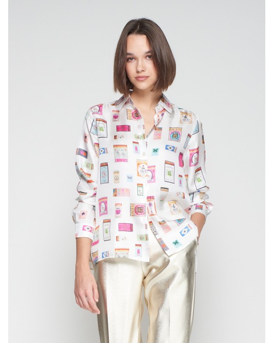 Camisa estampada cerillas de Vilagallo Camisa estampada cerillas de Vilagallo