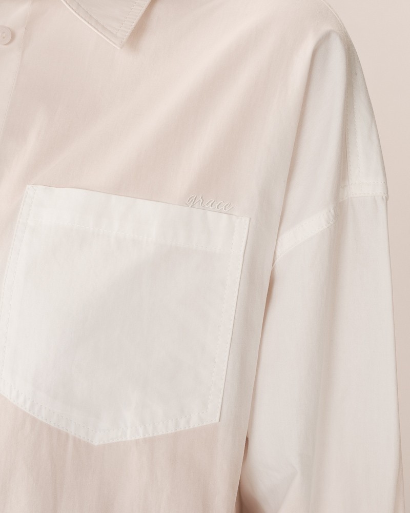 Camisa blanca oversize de Grace and Mila