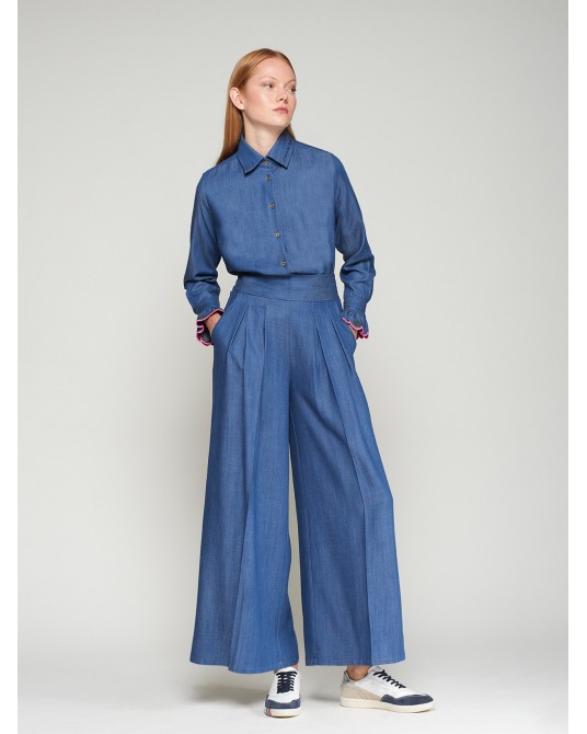 Pantalòn denim pata ancha de Vilagallo