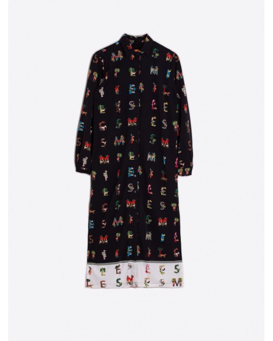 Vestido camisero negro smile de Vilagallo