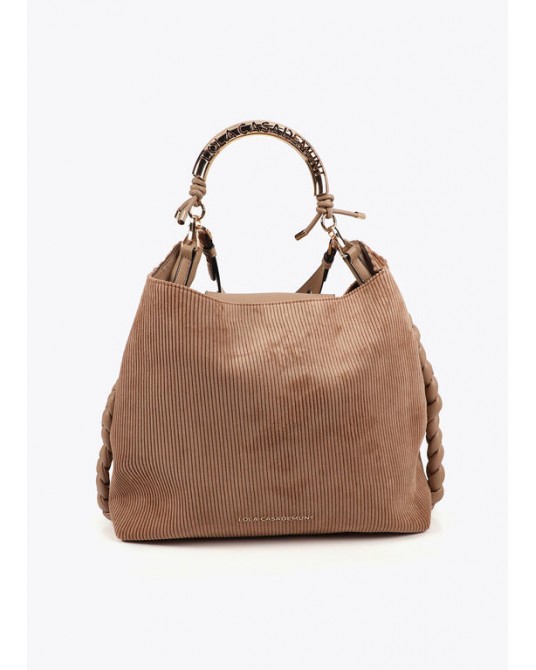 Bolso shopper pana asa dorada de Lola Casademunt