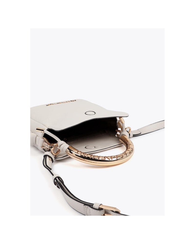 Bolso mini crudo con asa dorada de Lola Casademunt