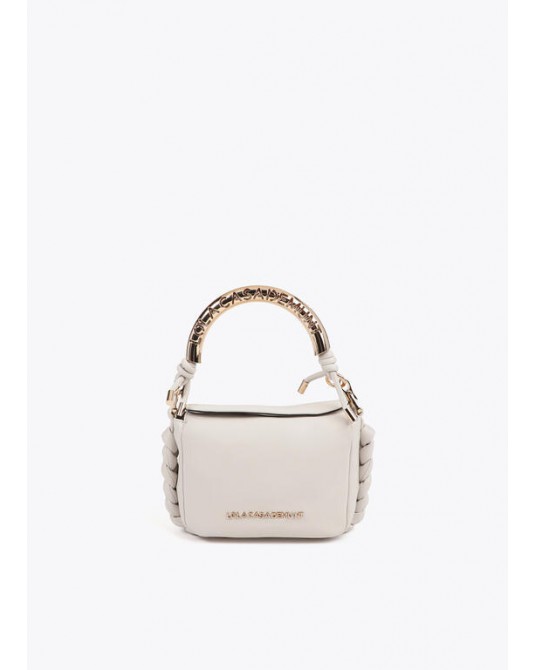 Bolso mini crudo con asa dorada de Lola Casademunt