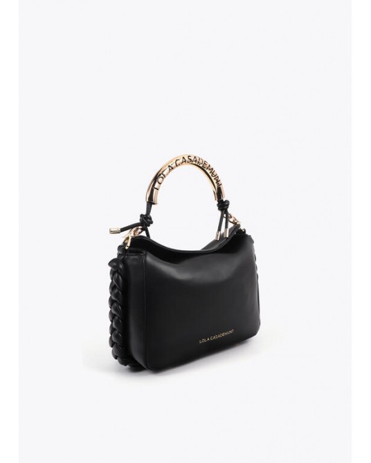 Bolso bandolera negro asa metal de Lola Casademunt