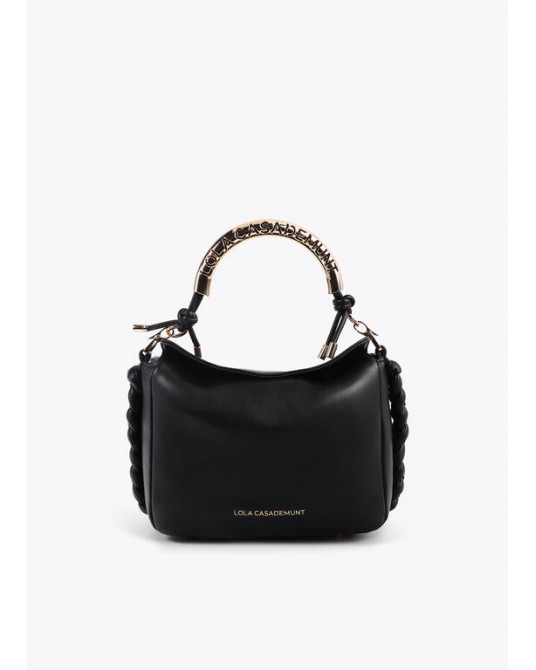 Bolso bandolera negro asa metal de Lola Casademunt