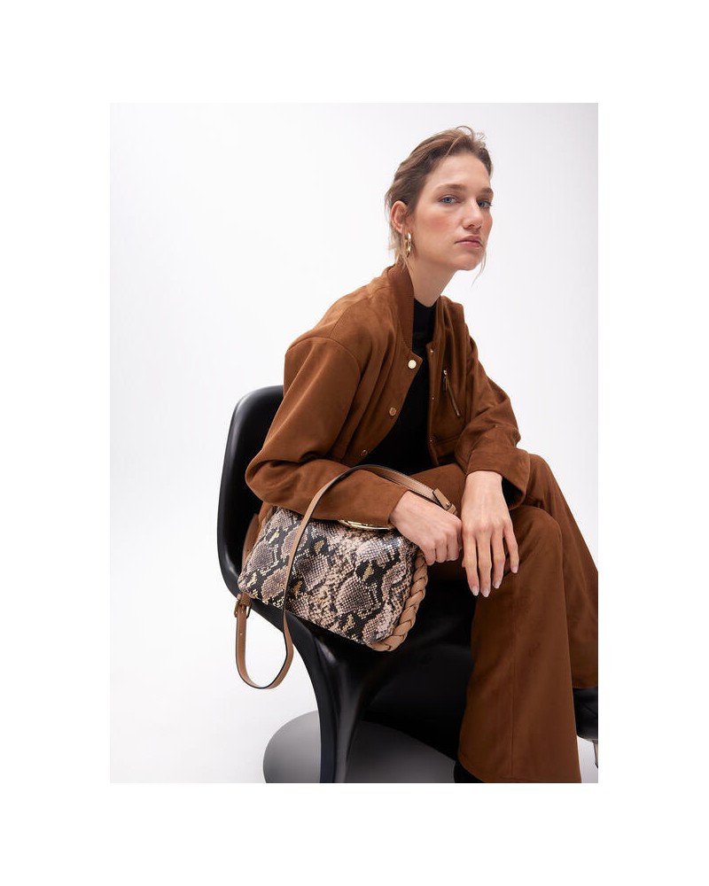 Bolso bandolera asa metal pitòn de Lola Casademunt