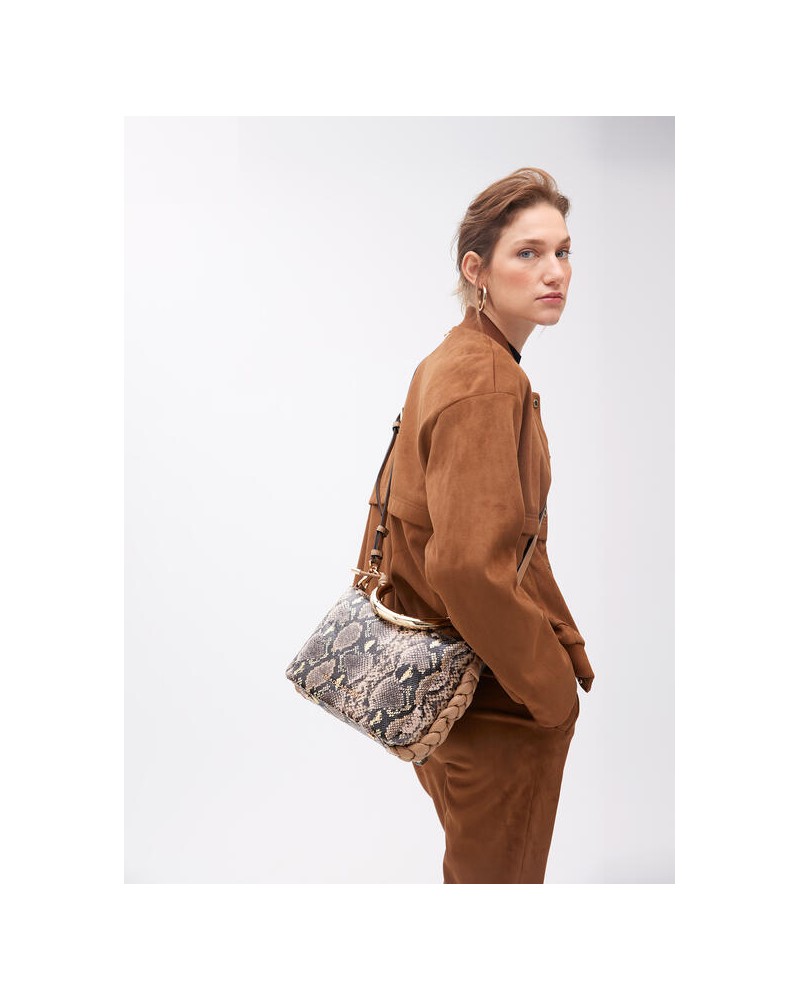 Bolso bandolera asa metal pitòn de Lola Casademunt