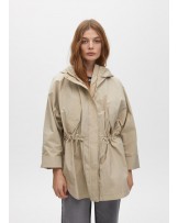 Parka oversize cintura ajustable crudo de Lola Casademunt