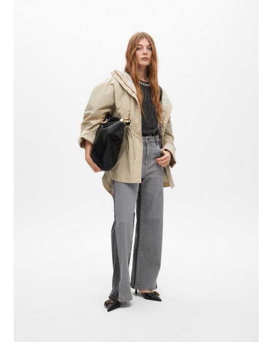 Parka oversize cintura ajustable crudo de Lola Casademunt