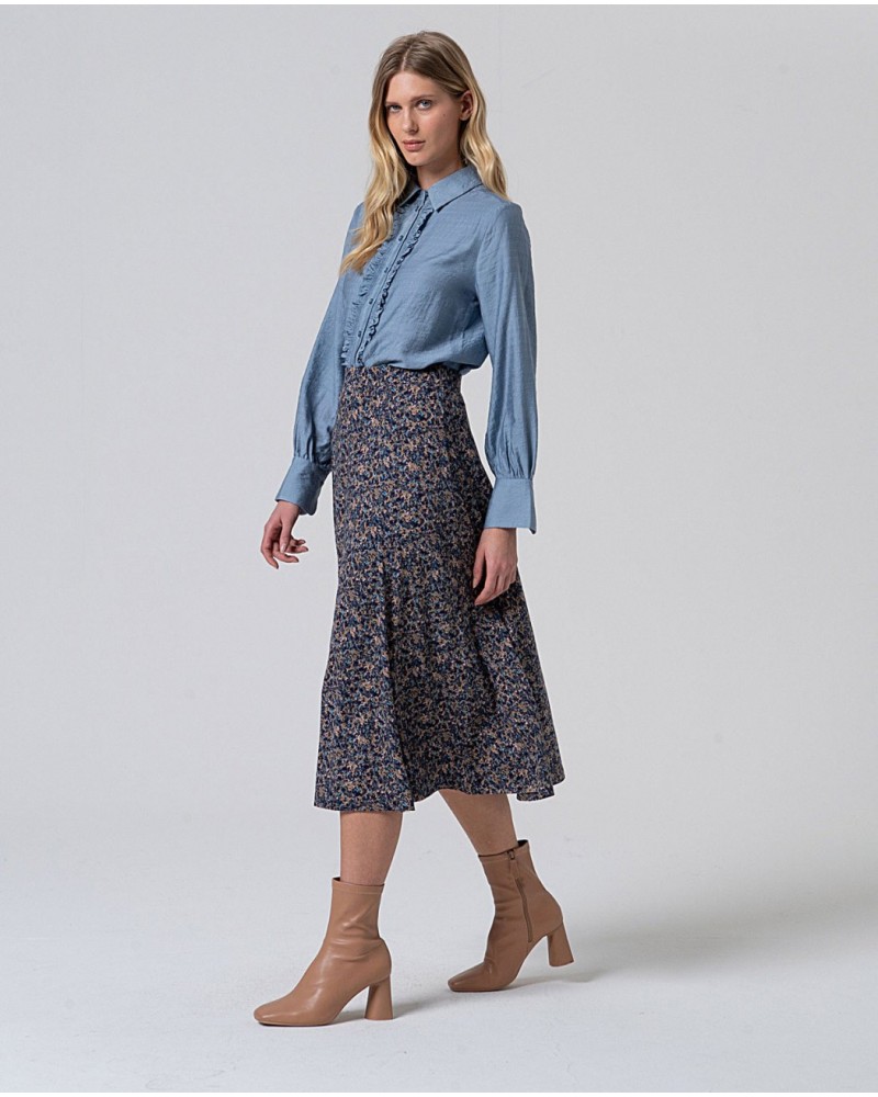 Falda midi estampada de surkana