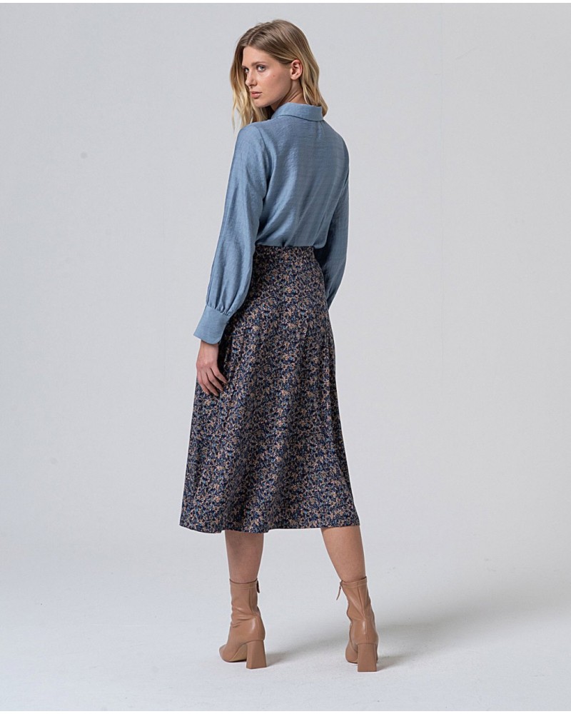 Falda midi estampada de surkana