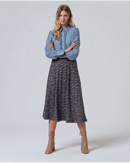 Falda midi estampada de surkana
