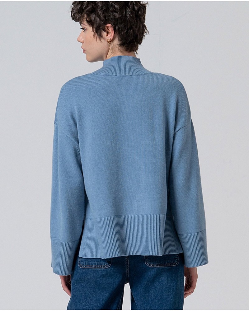Jersey cuello alto manga amplia AZUL de Surkana