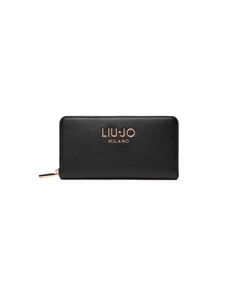 Cartera grande con cremallera negra de Liujo