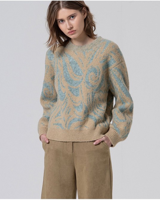 Jersey punto camel azul de Surkana