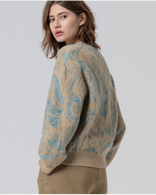 Jersey punto camel azul de Surkana