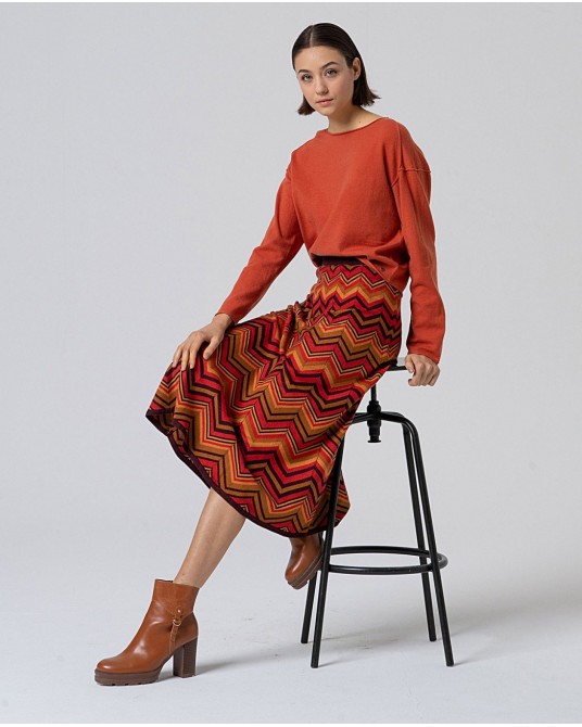 Falda de punto zig zag de Surkana