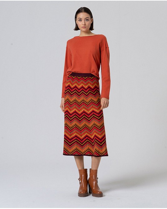 Falda de punto zig zag de Surkana