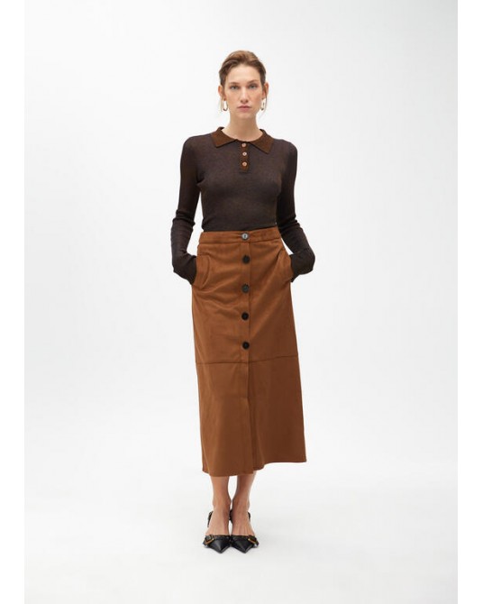 Falda làpiz antelina de Lola Casademunt