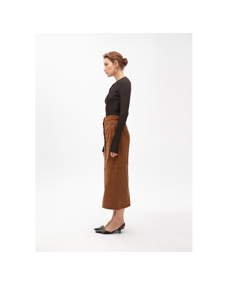 Falda làpiz antelina de Lola Casademunt