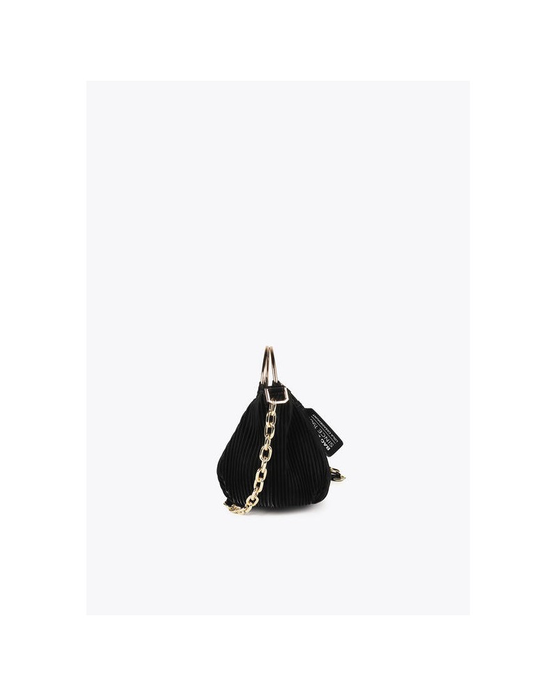 Bolso plisado engomado negro de Lola Casademunt
