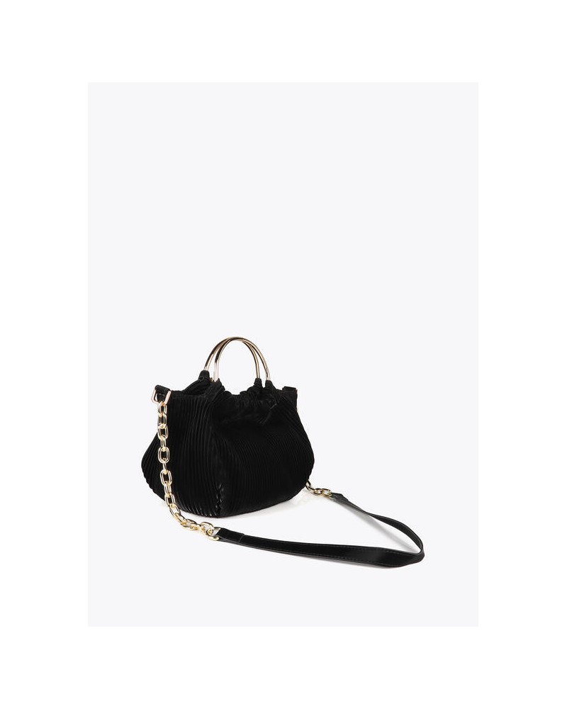 Bolso plisado engomado negro de Lola Casademunt