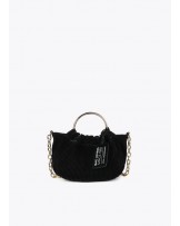 Bolso plisado engomado pequeño negro de Lola Casademunt