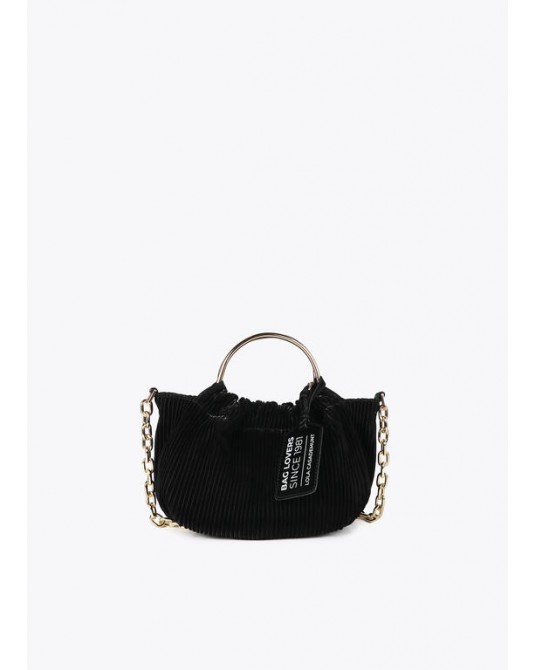 Bolso plisado engomado pequeño negro de Lola Casademunt
