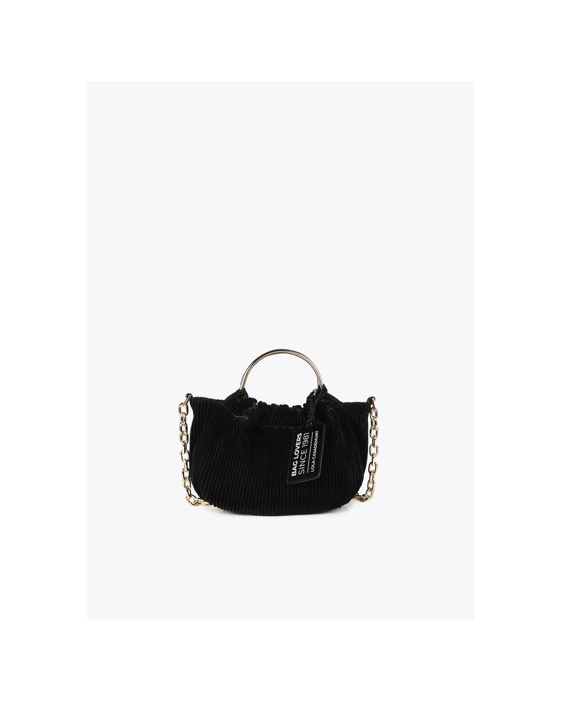 Bolso plisado engomado negro de Lola Casademunt