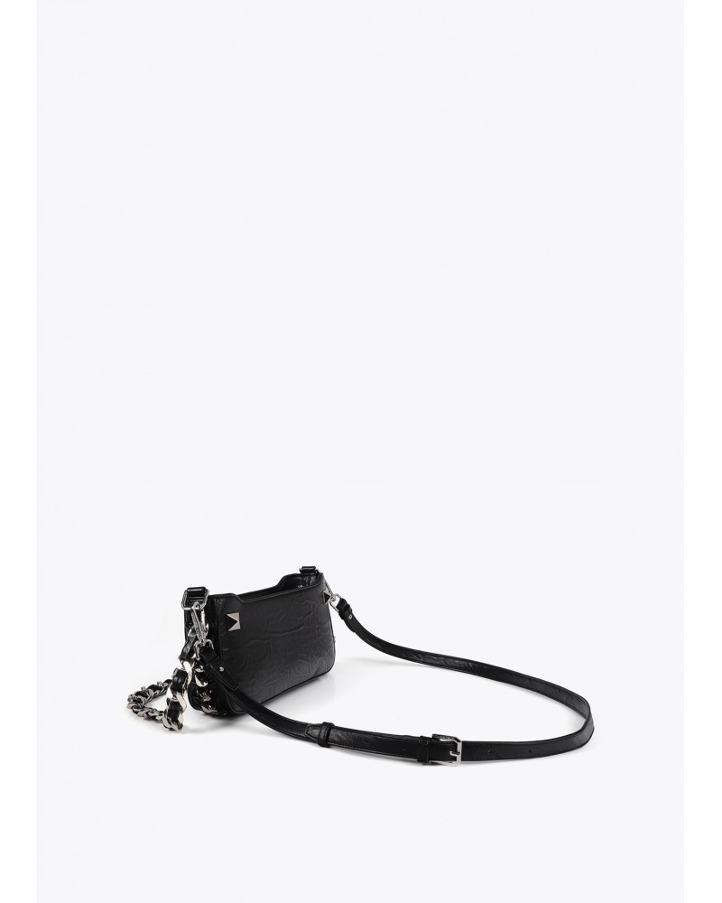 Bolso mini negro arrugado de Lola Casademunt