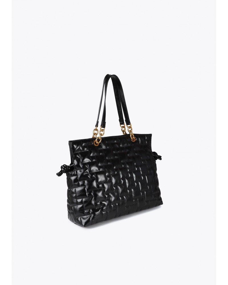 Bolso shopper acolchado negro de Lola Casademunt