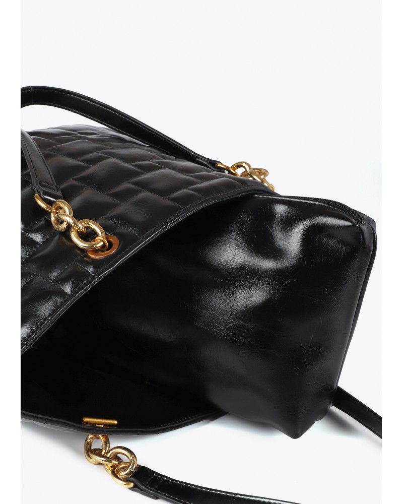 Bolso shopper acolchado negro de Lola Casademunt
