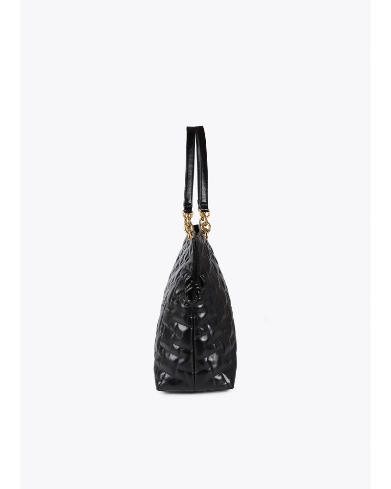 Bolso shopper acolchado negro de Lola Casademunt