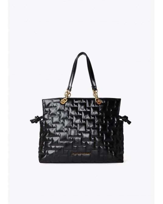 Bolso shopper acolchado negro de Lola Casademunt