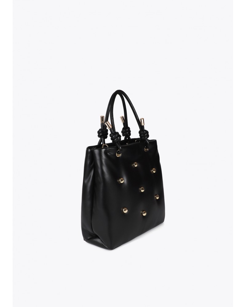 Bolso acolchado negro efecto piel de Lola Casademunt