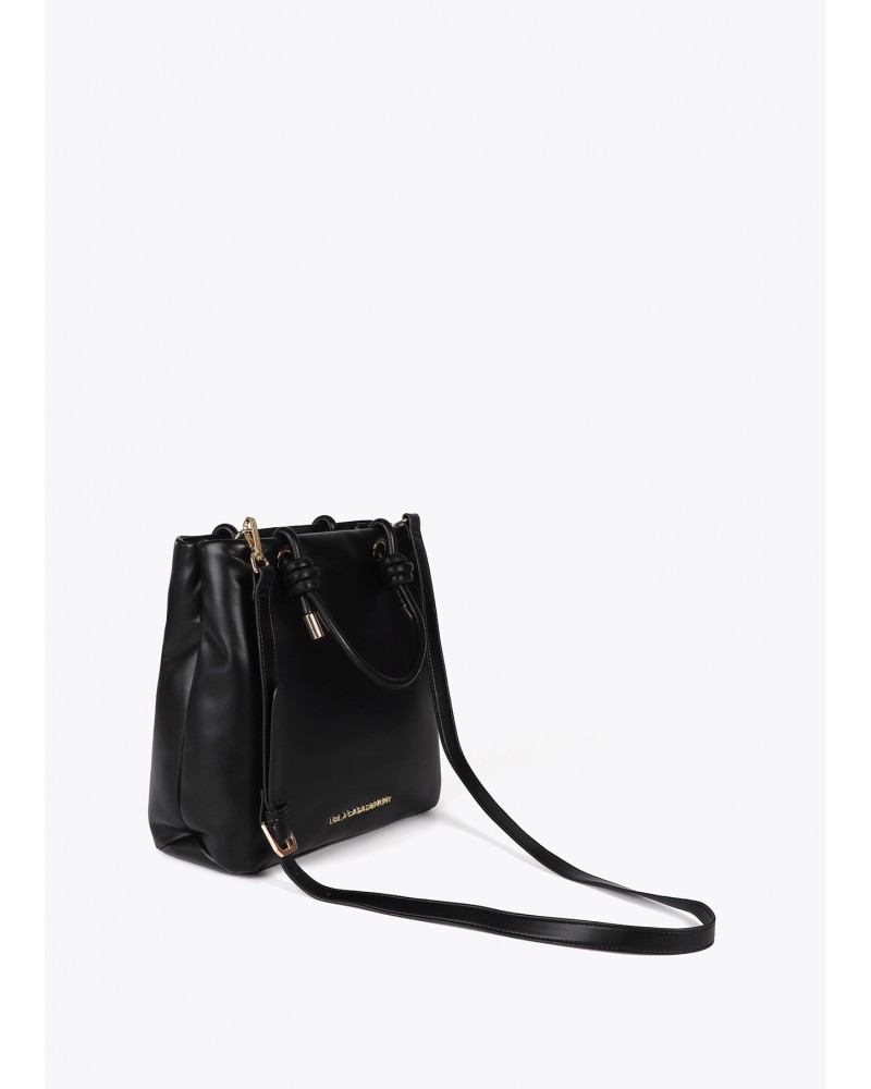 Bolso acolchado negro efecto piel de Lola Casademunt