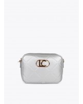 Bolso bandolera plateado efecto piel de Lola Casademunt