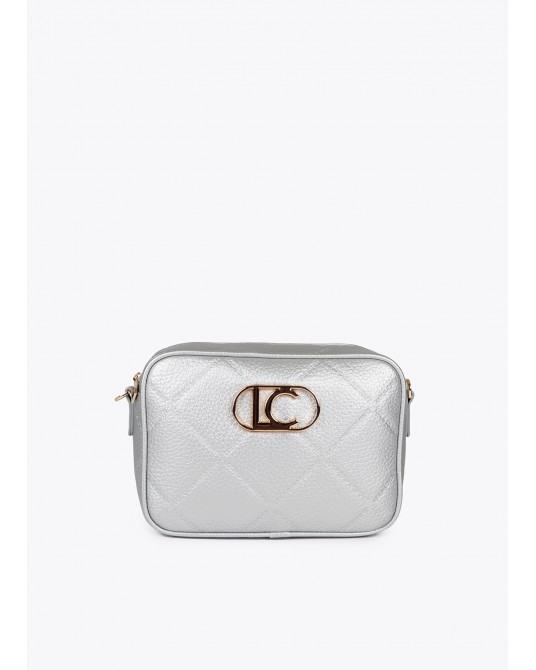 Bolso bandolera plateado efecto piel de Lola Casademunt