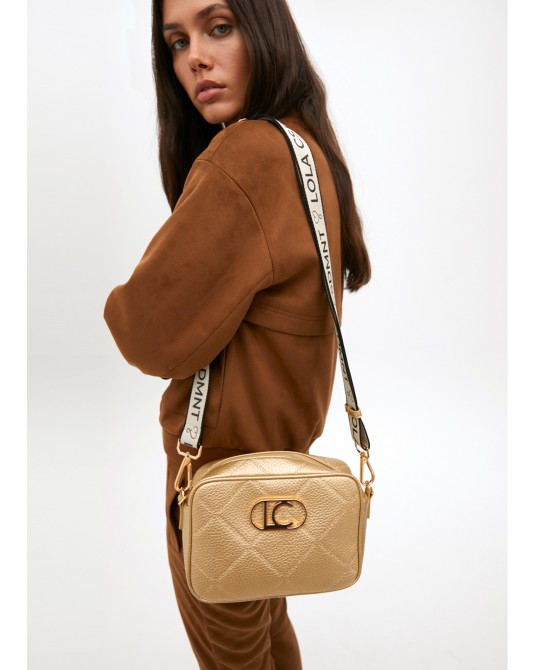 Bolso bandolera dorado efecto piel de Lola Casademunt