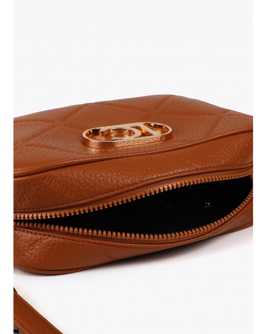 Bolso bandolera camel efecto piel de Lola Casademunt