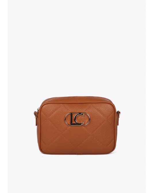 Bolso bandolera camel efecto piel de Lola Casademunt