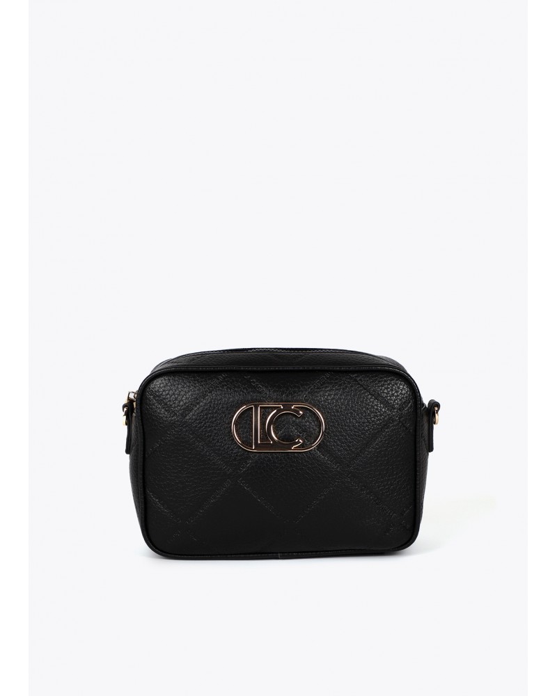 Bolso bandolera negro efecto piel de Lola Casademunt