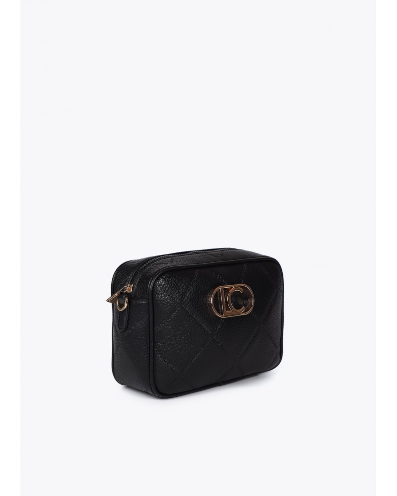 Bolso bandolera negro efecto piel de Lola Casademunt