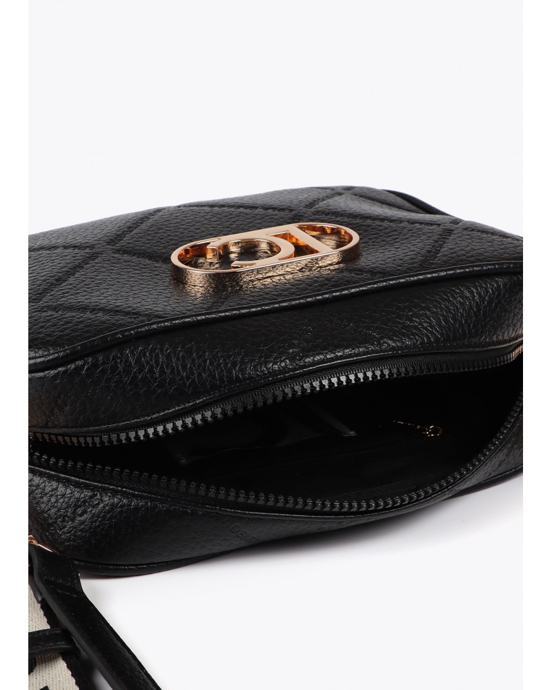 Bolso bandolera negro efecto piel de Lola Casademunt