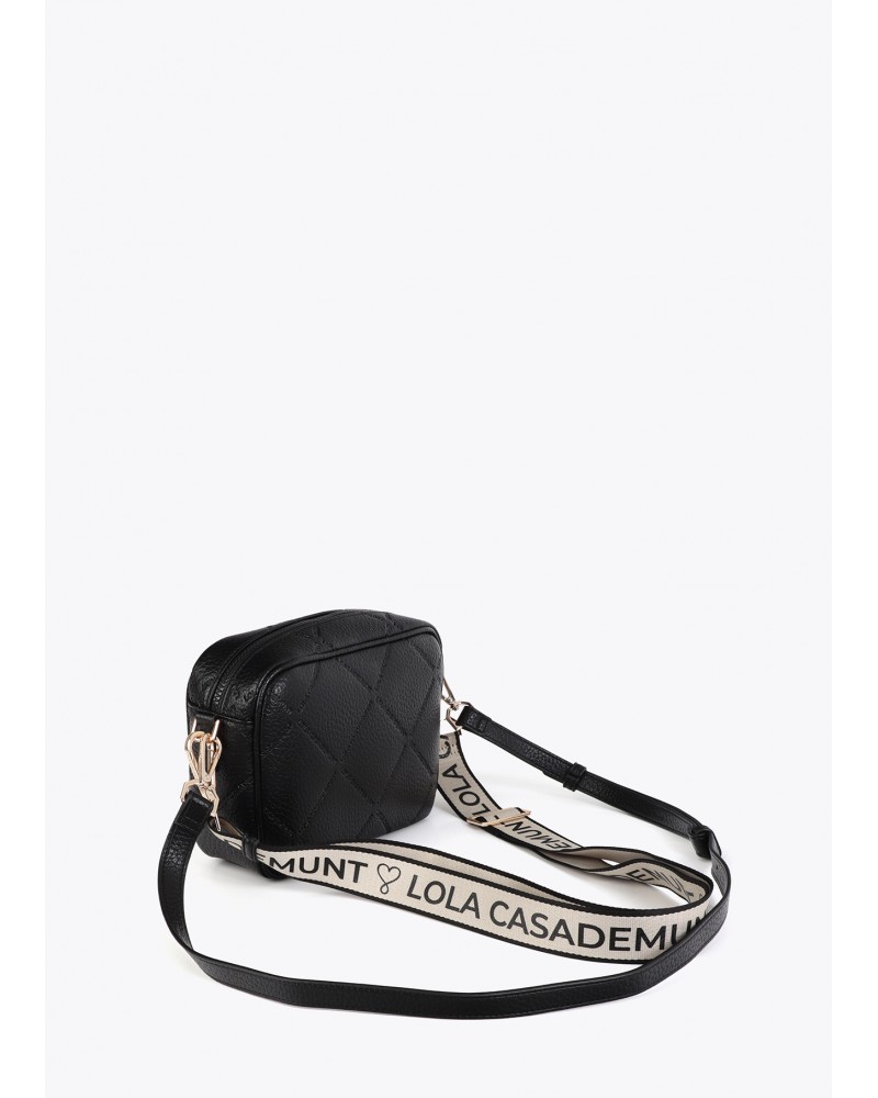 Bolso bandolera negro efecto piel de Lola Casademunt
