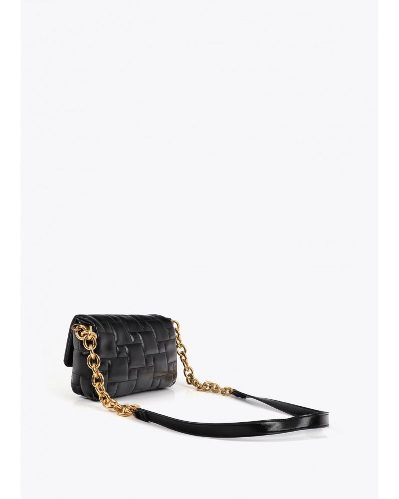 Bolso bandolera acolchado negro de Lola Casademunt