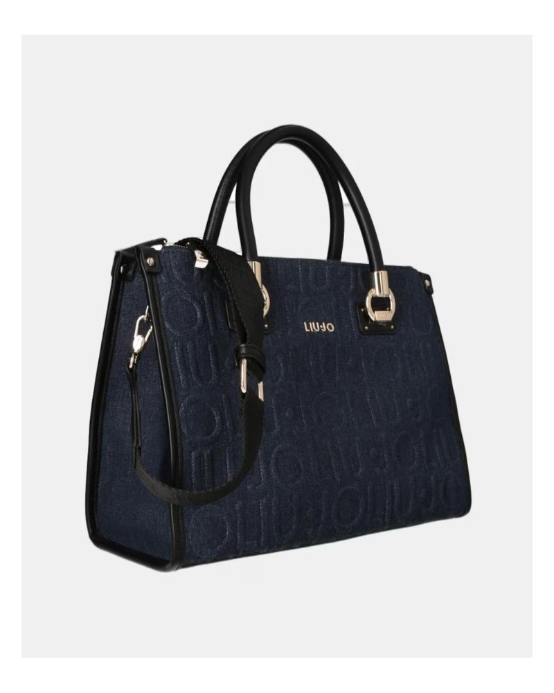 Bolso satchel denim relieve de Liujo
