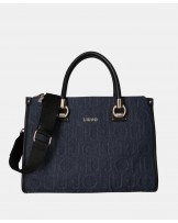 Bolso satchel denim relieve de Liujo